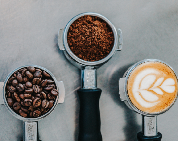 coffee beans, ground coffee, cappuccino 